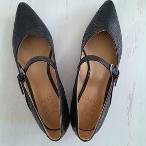 Naturalizer Women's Florencia Pump  Leather Black Lizard Size 6